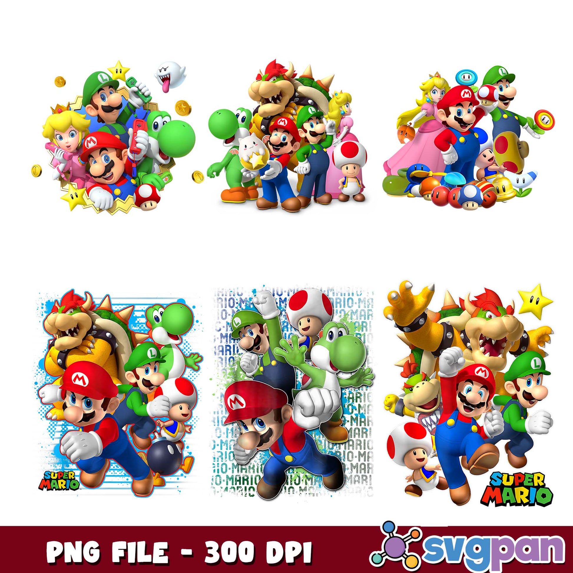 Super mario nintendo design png bundle, super mario bros png, super ma ...