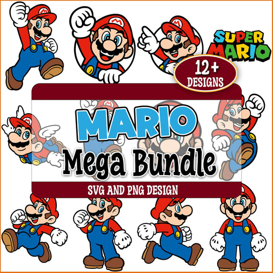 Super mario pose svg bundle