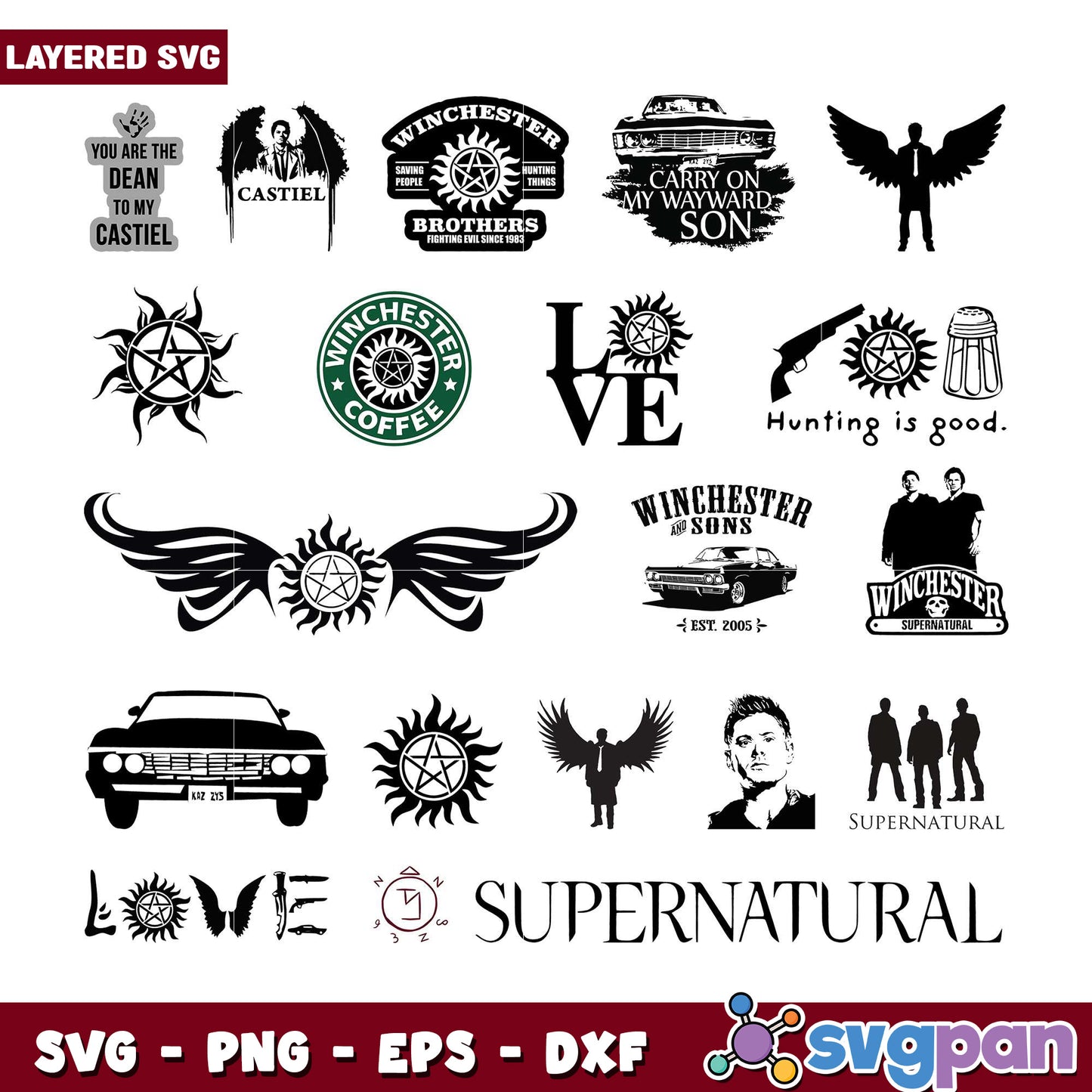 Supernatural Themed SVG Bundle for Crafting Lovers