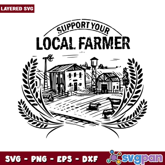 Support Your Local Farmer SVG Design, Perfect for Crafts and Decor