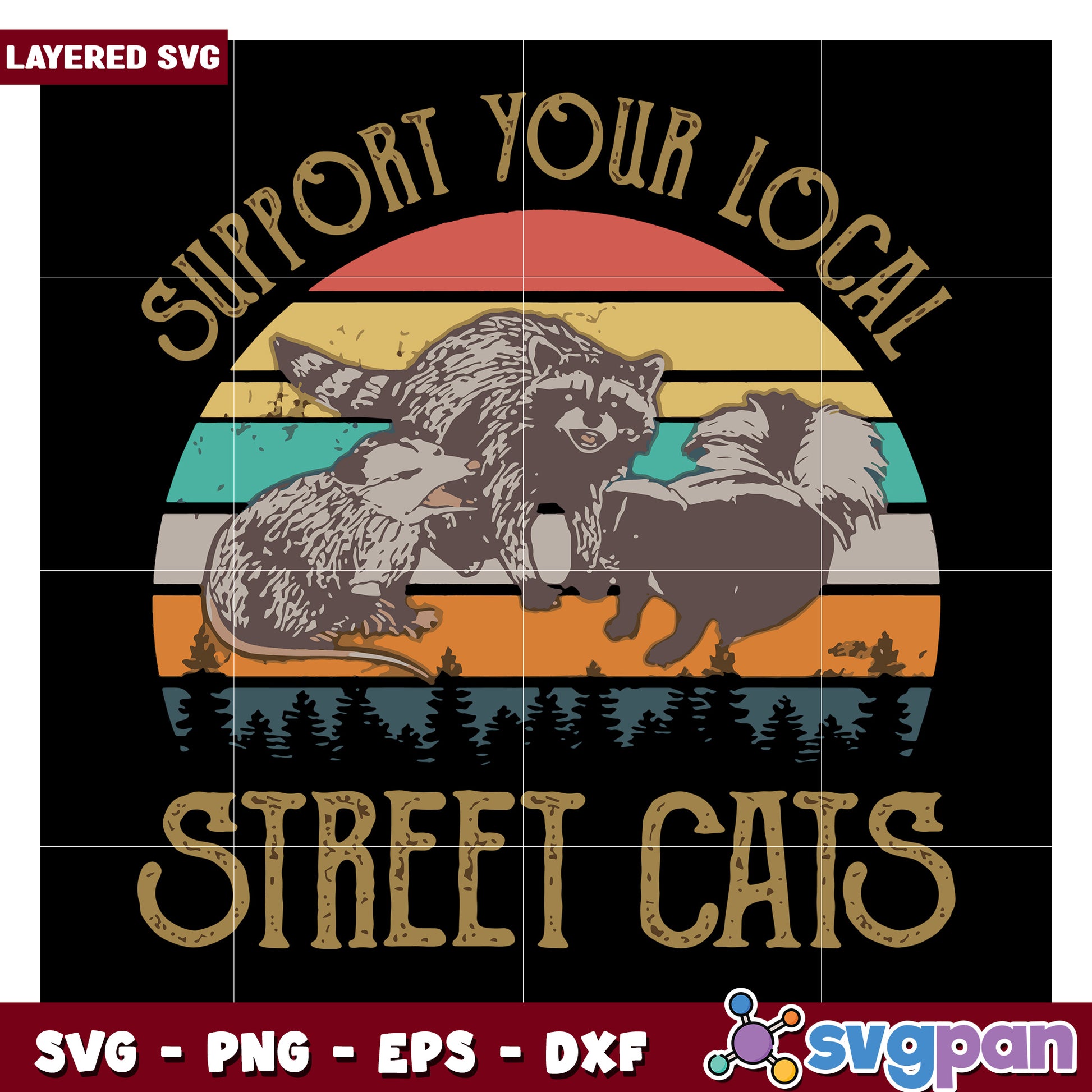 Support Your Local Street Cats SVG Art, Perfect for Crafters and Fans