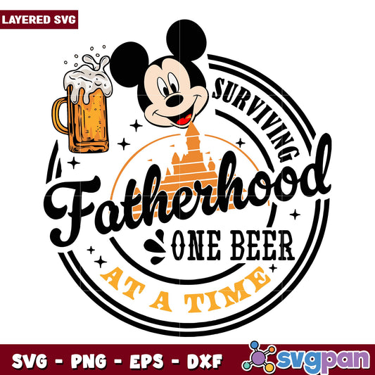 Surviving Fatherhood One Beer At A Time svg, Disney characters svg, Digital Download 