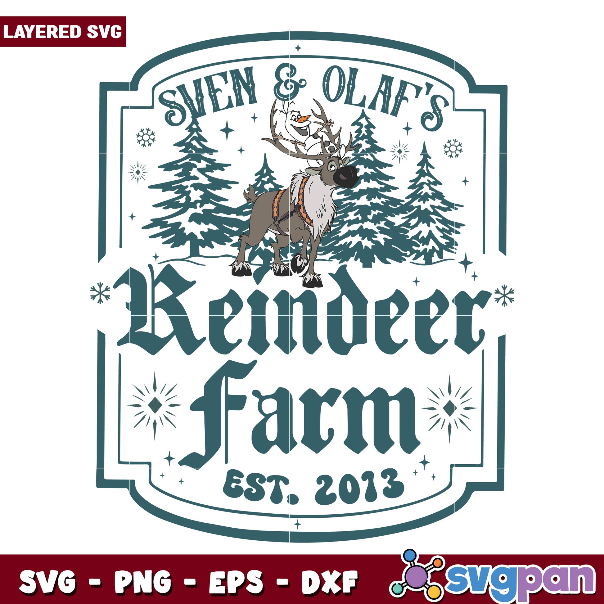 Sven and olaf svg, disney world svg, christmas design svg