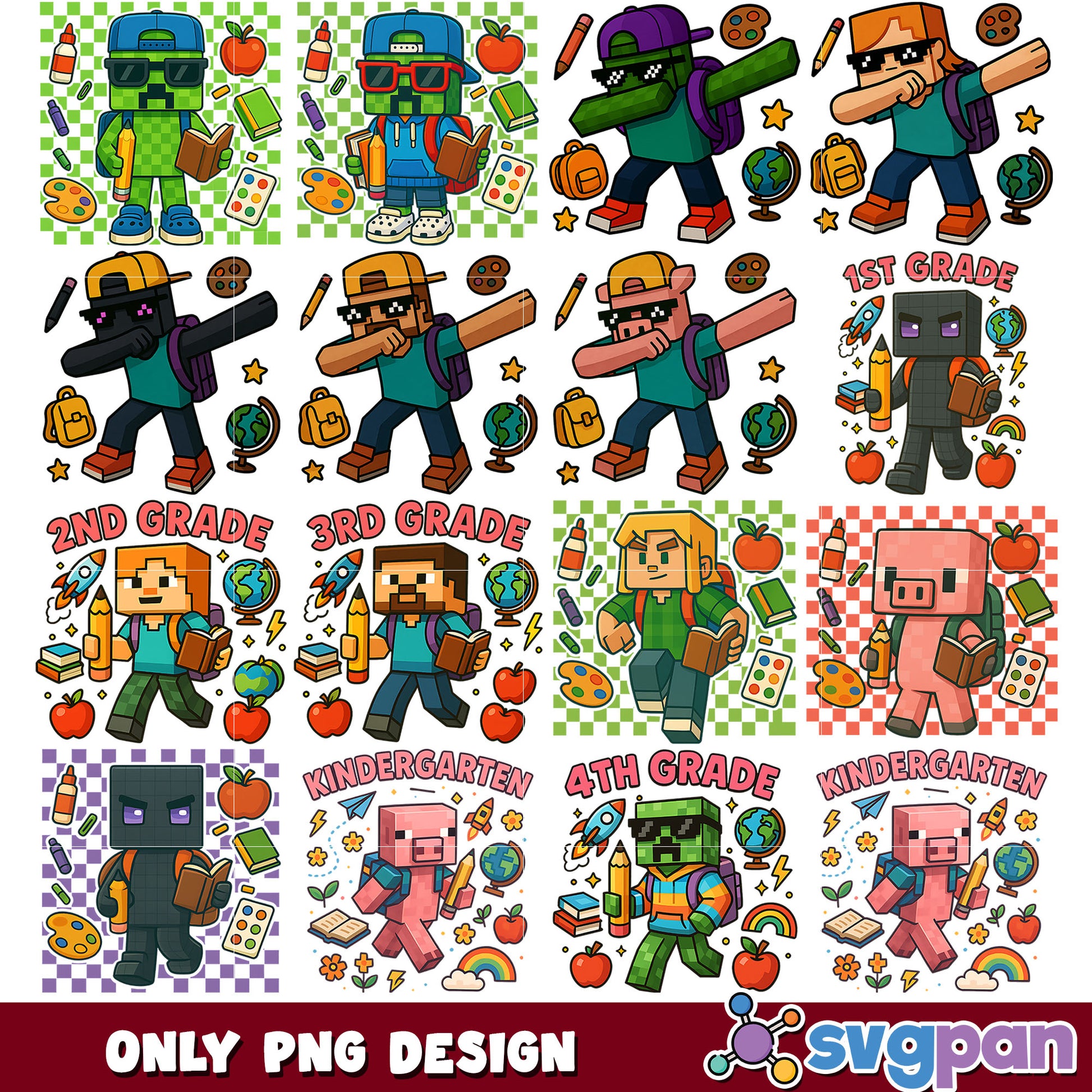 Swap minecraft school png bundle