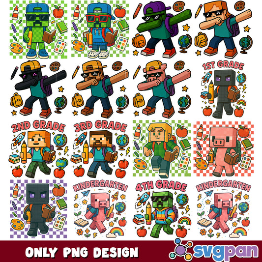Swap minecraft school png bundle