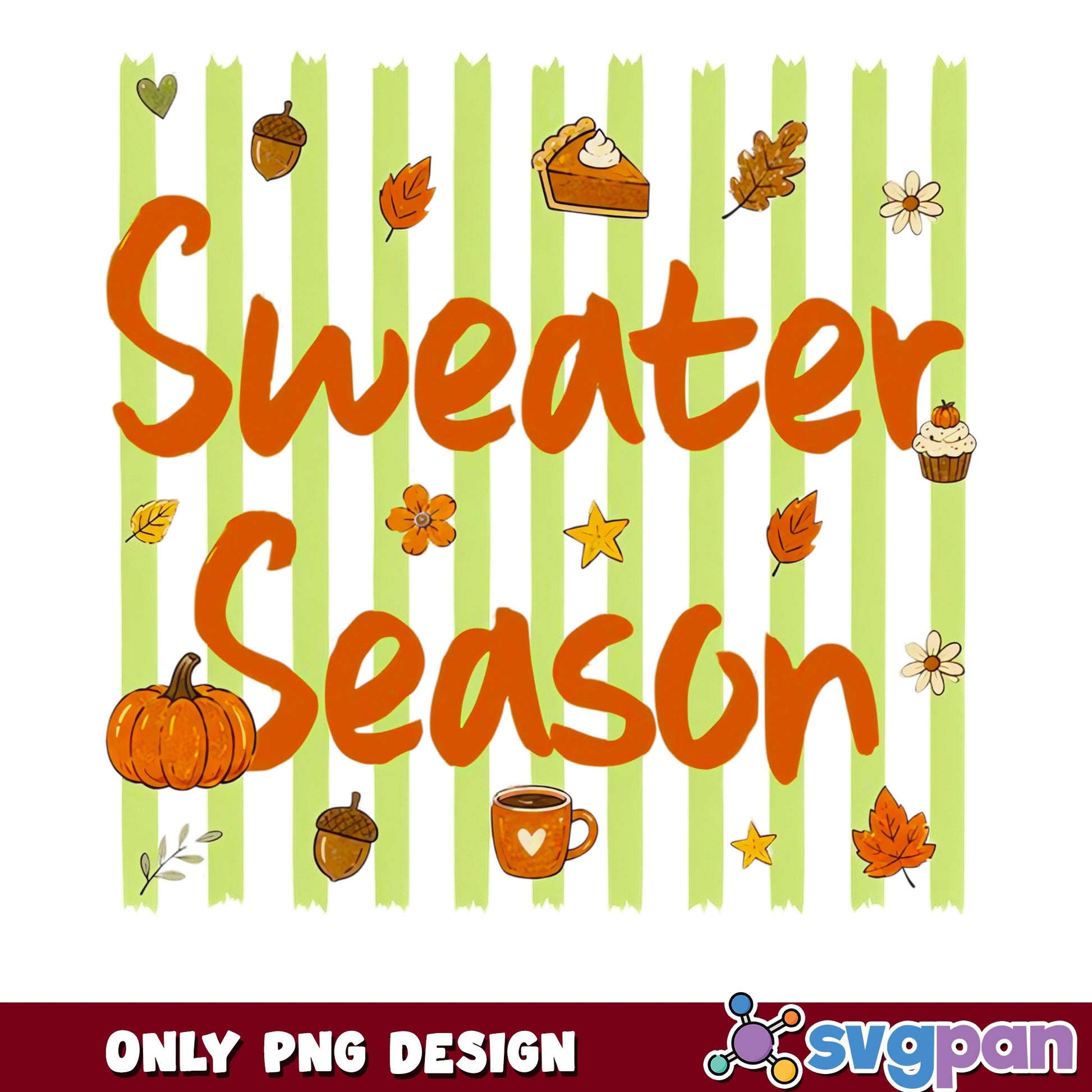 Sweater Season PNG, Fall Autumn Pumpkin PNG, Thanksgiving PNG