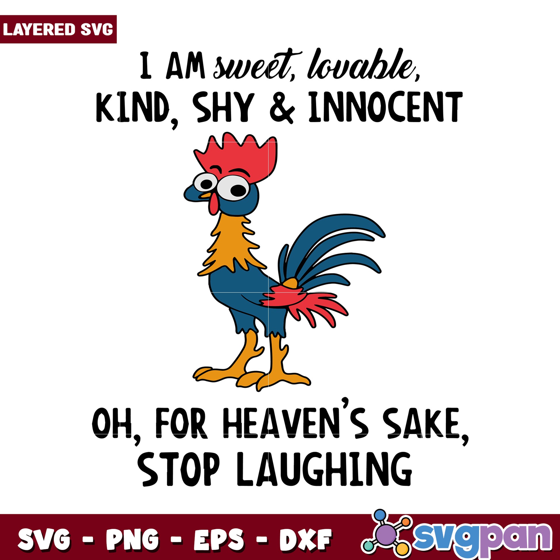 Sweet and Lovable Rooster SVG Design, Fun and Whimsical Art Printable