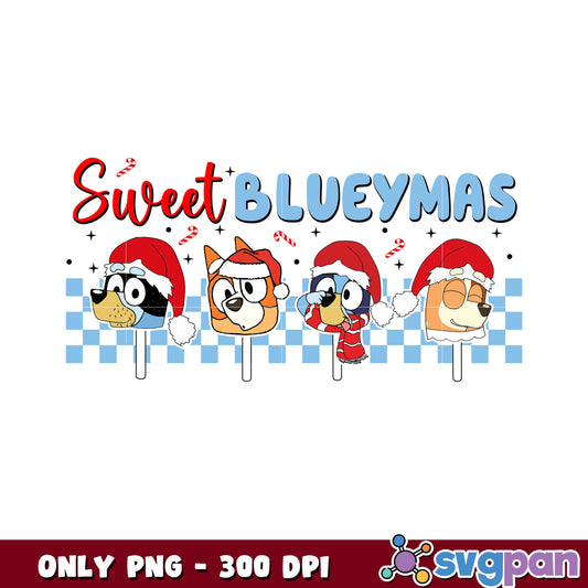 Sweet blueymas christmas png, bluey christmas sweater​ png