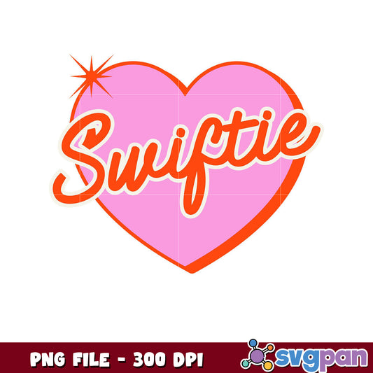 Swiftie Pink Heart Design PNG File, Perfect for Fans
