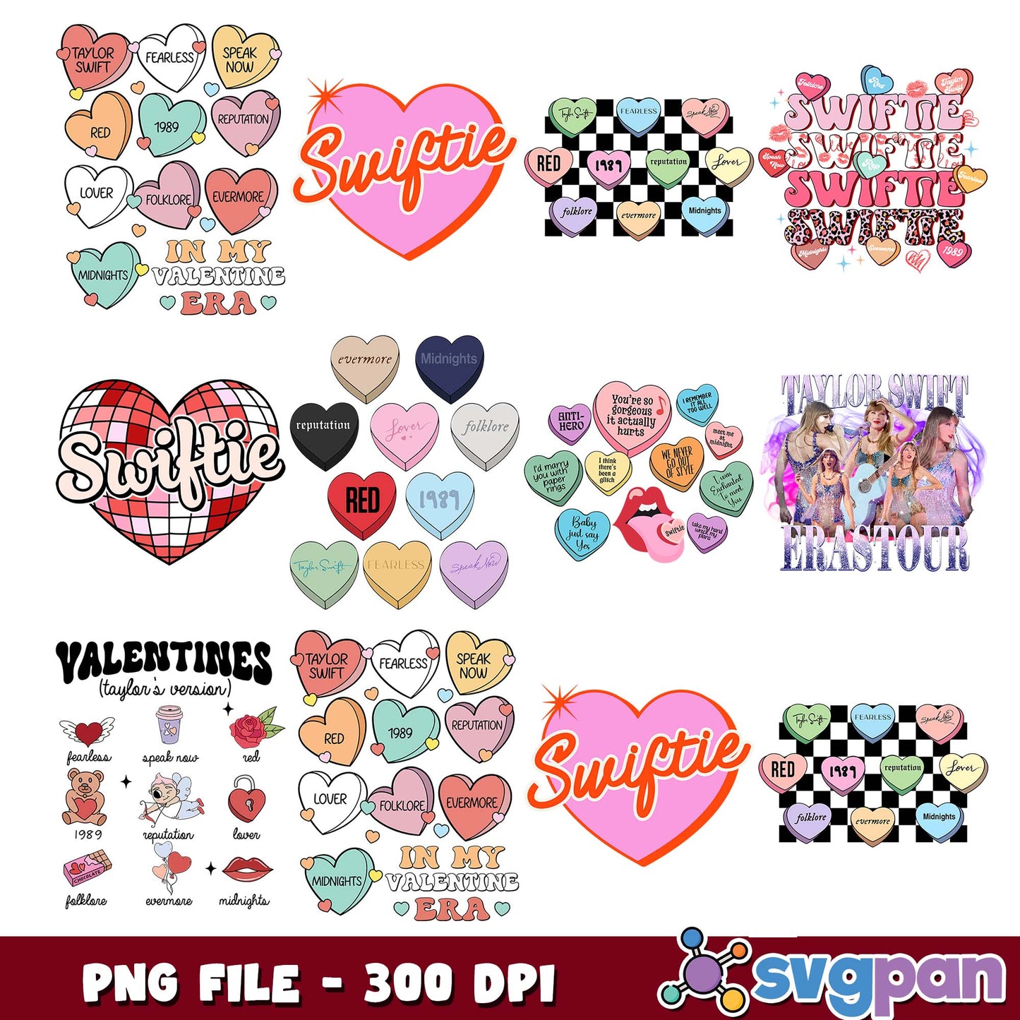 Swiftie valentine png bundle