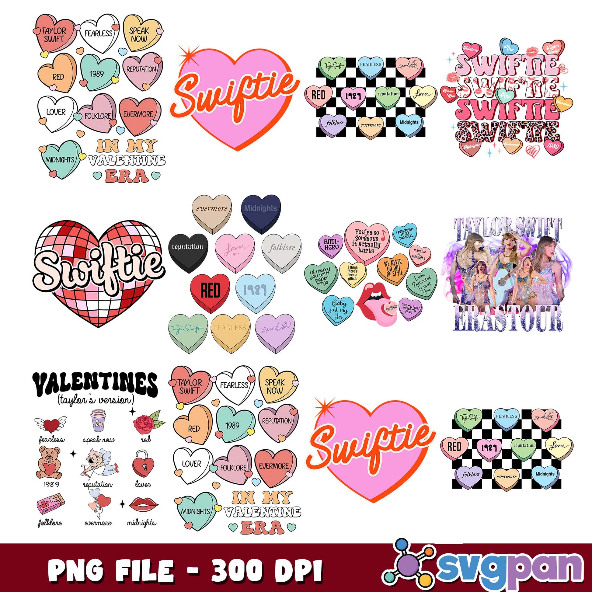 Swiftie valentine png bundle