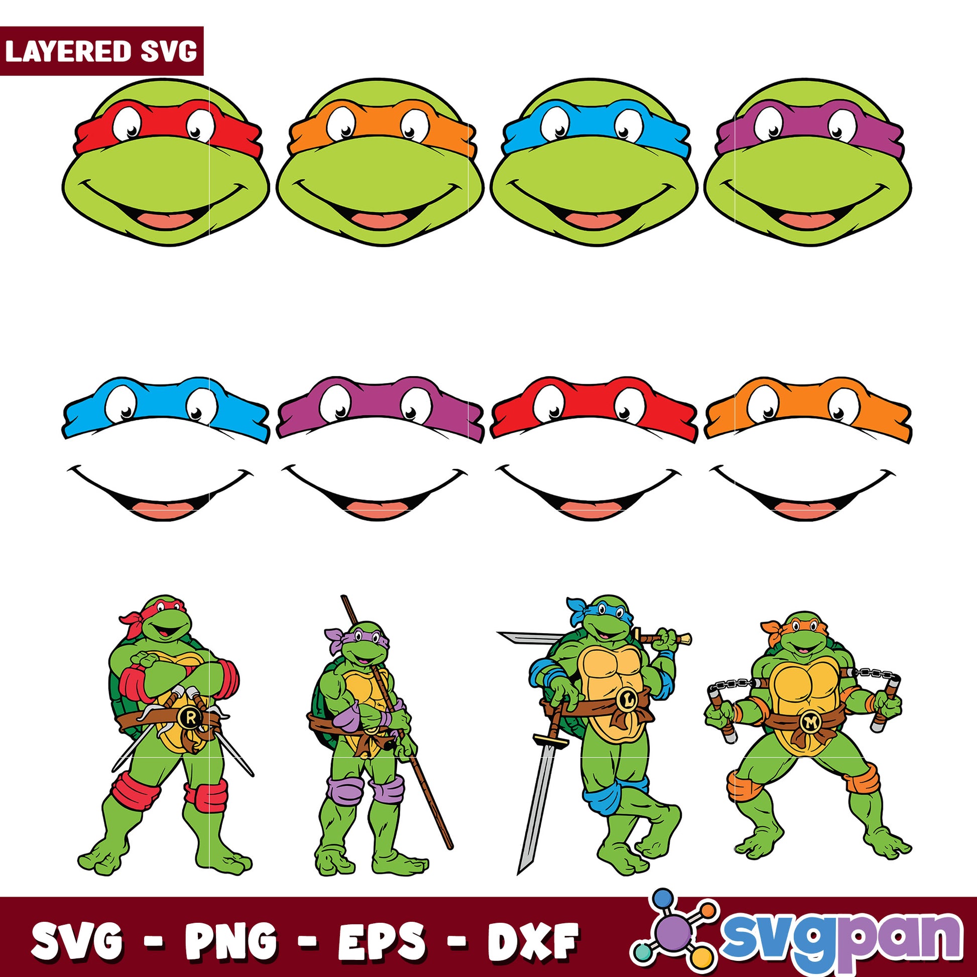 TMNT Bundle SVG Files for Creative Projects