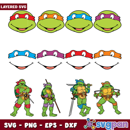 TMNT Bundle SVG Files for Creative Projects