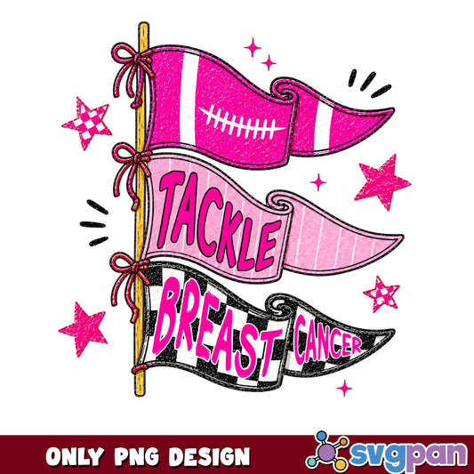 Tackle Breast Cancer Football PNG, Pink Ribbon PNG, Awareness PNG