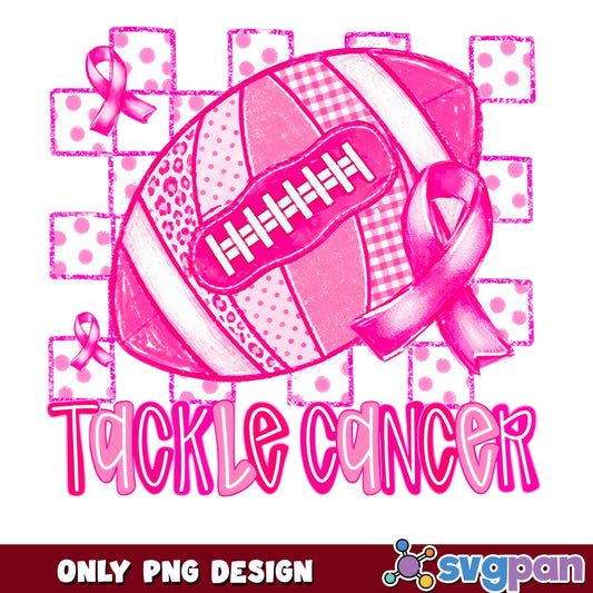 Tackle Cancer Football PNG, Breast Cancer Awareness PNG, Pink Ribbon PNG