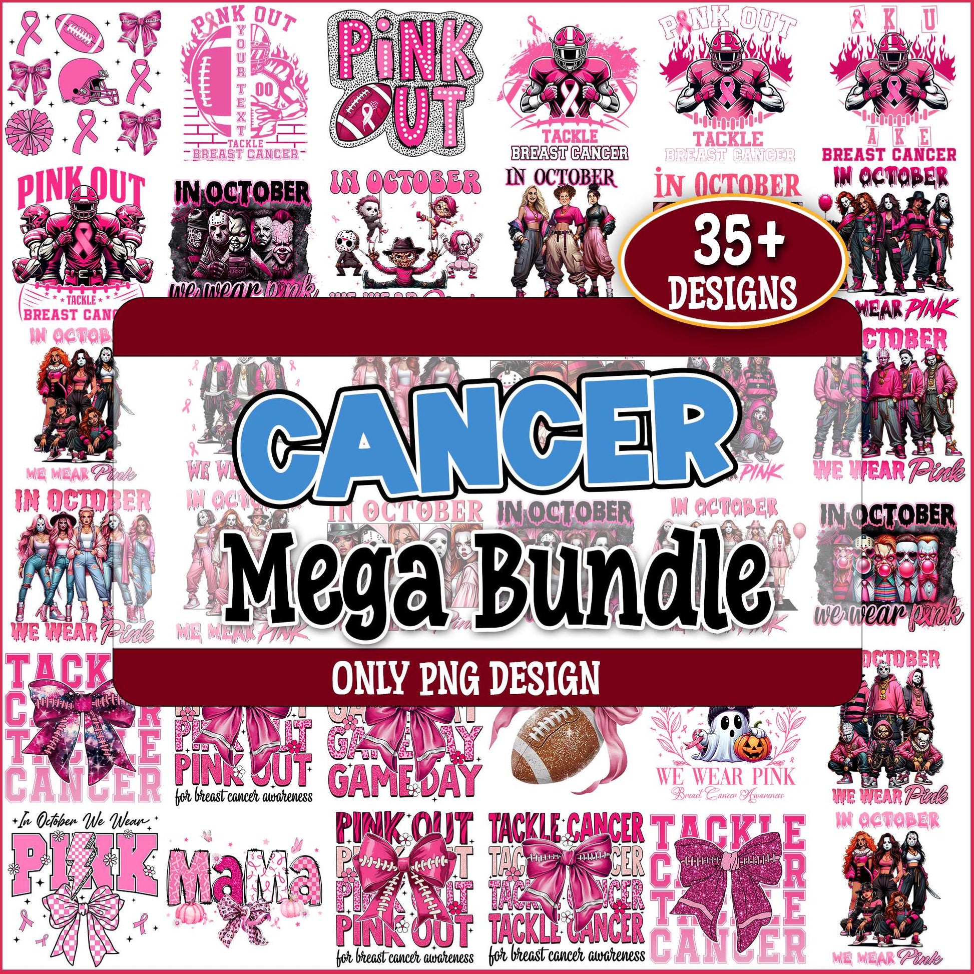 Tackle cancer png bundle