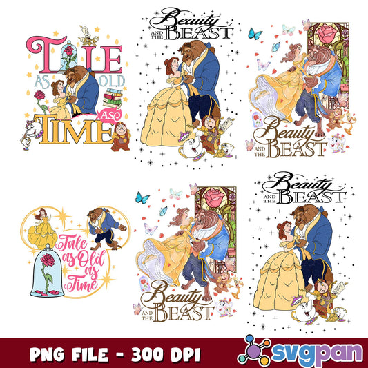 Tale as old as time disney png bundle