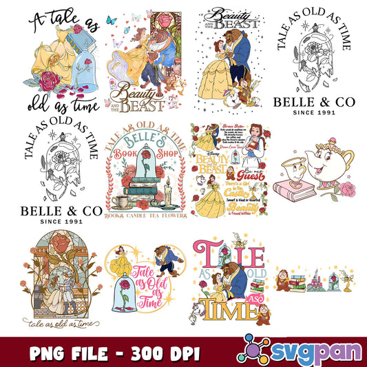 Tale as old as time png bundle