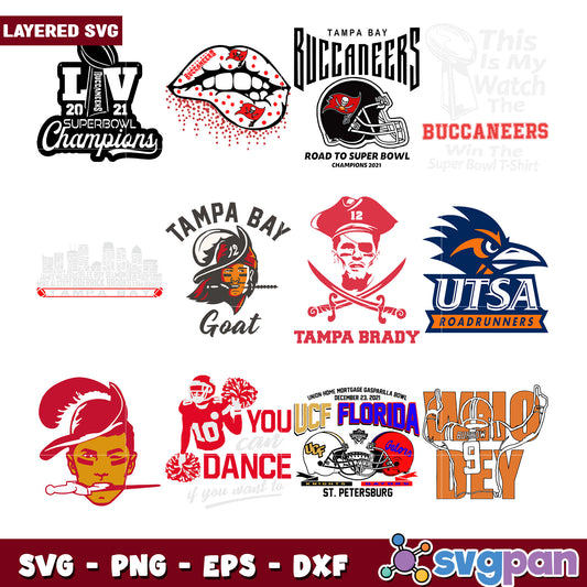 Tampa Bay Sports Bundle SVG Designs for Fans