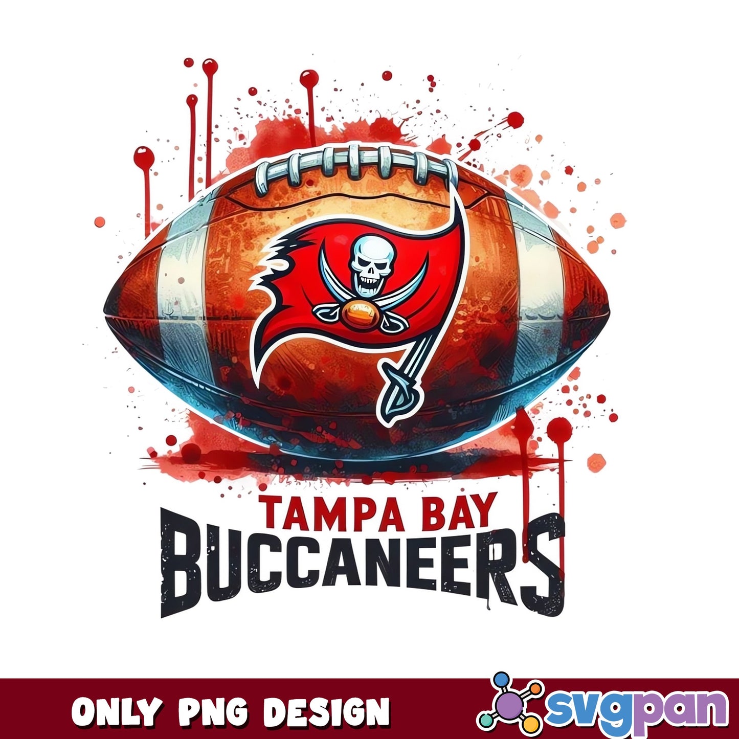 Tampa Bay Buccaneers PNG, NFL Football Watercolor, Bucs PNG