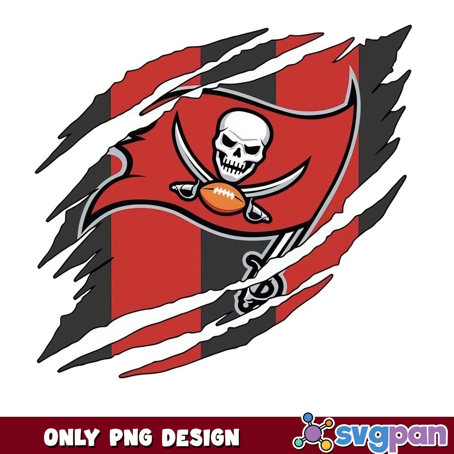 Tampa Bay Buccaneers Ripped PNG, NFL Football PNG, Buccaneers PNG