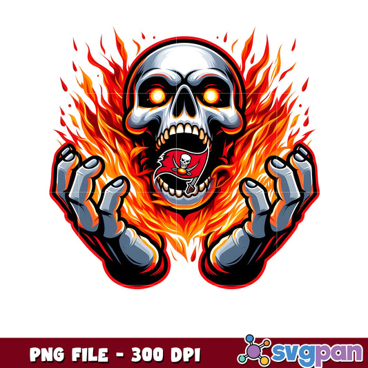 Tampa bay buccaneers burning skull png, super bowl 2025 png, american football league png