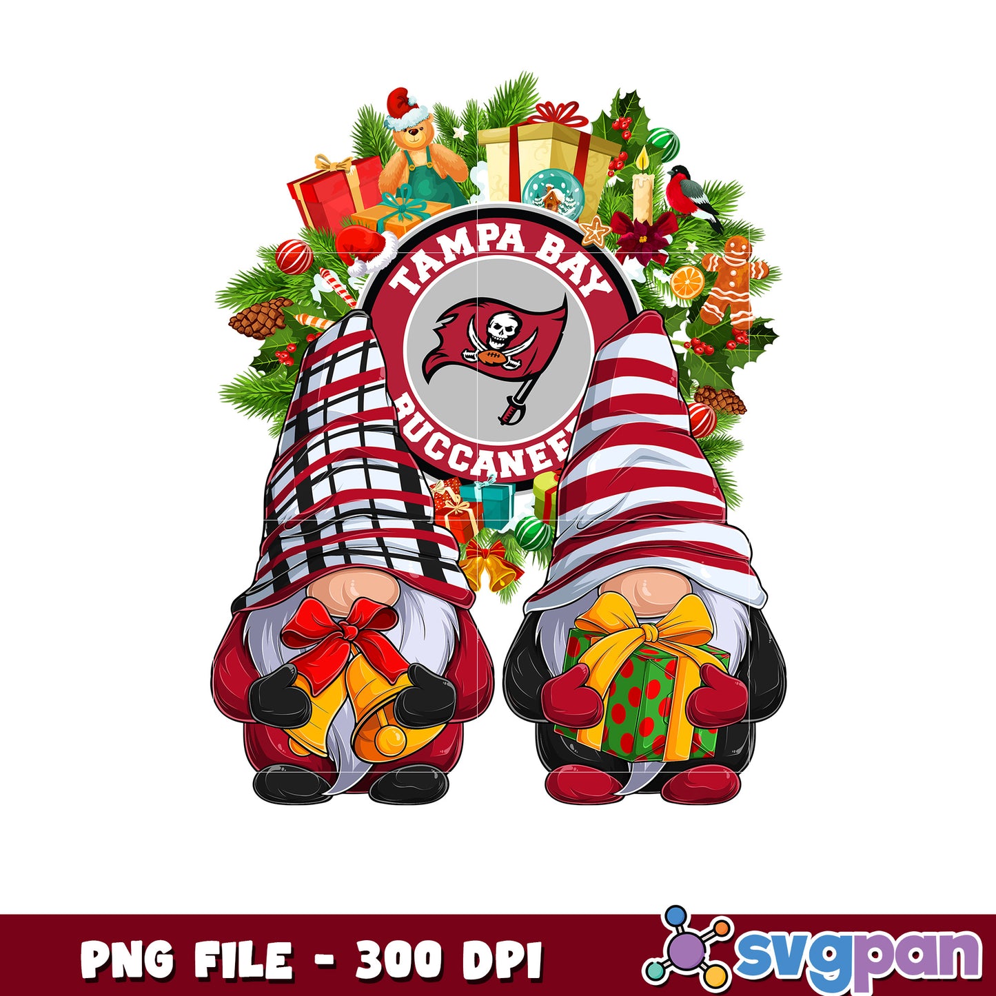 Tampa bay buccaneers christmas png, list of nfl teams png, chrismas gnome​ png