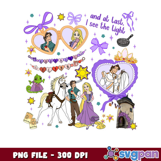 Tangled movie princess picture frame png, disney characters png, disney princess png