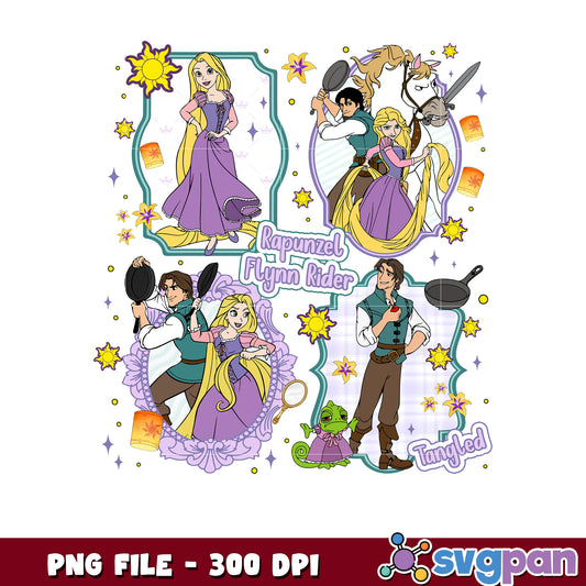 Tangled princess picture frame png, disney characters png, disney princess png