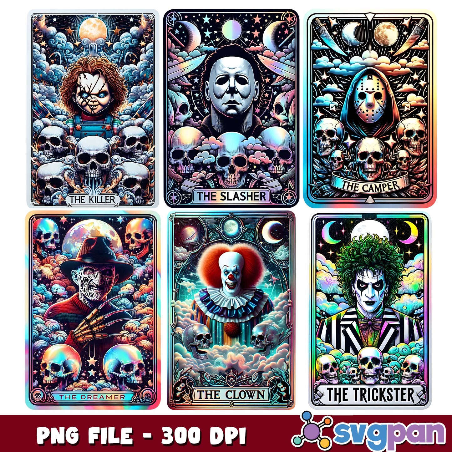Tarot cards killers png bundle