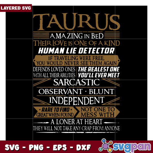 Taurus SVG Design, Unique Characteristics and Traits of Taurus