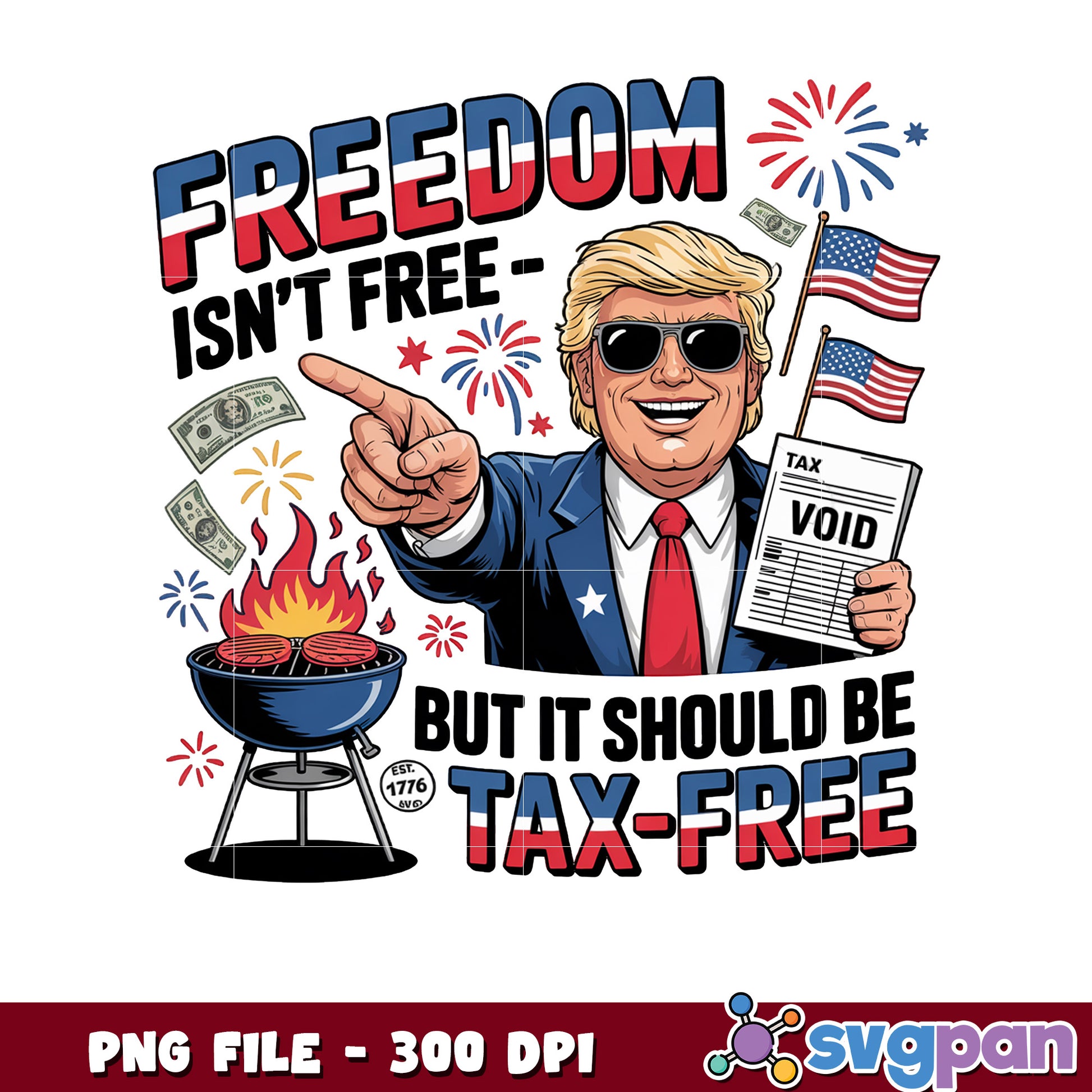 Tax-Free Freedom Celebration Graphic PNG for Events