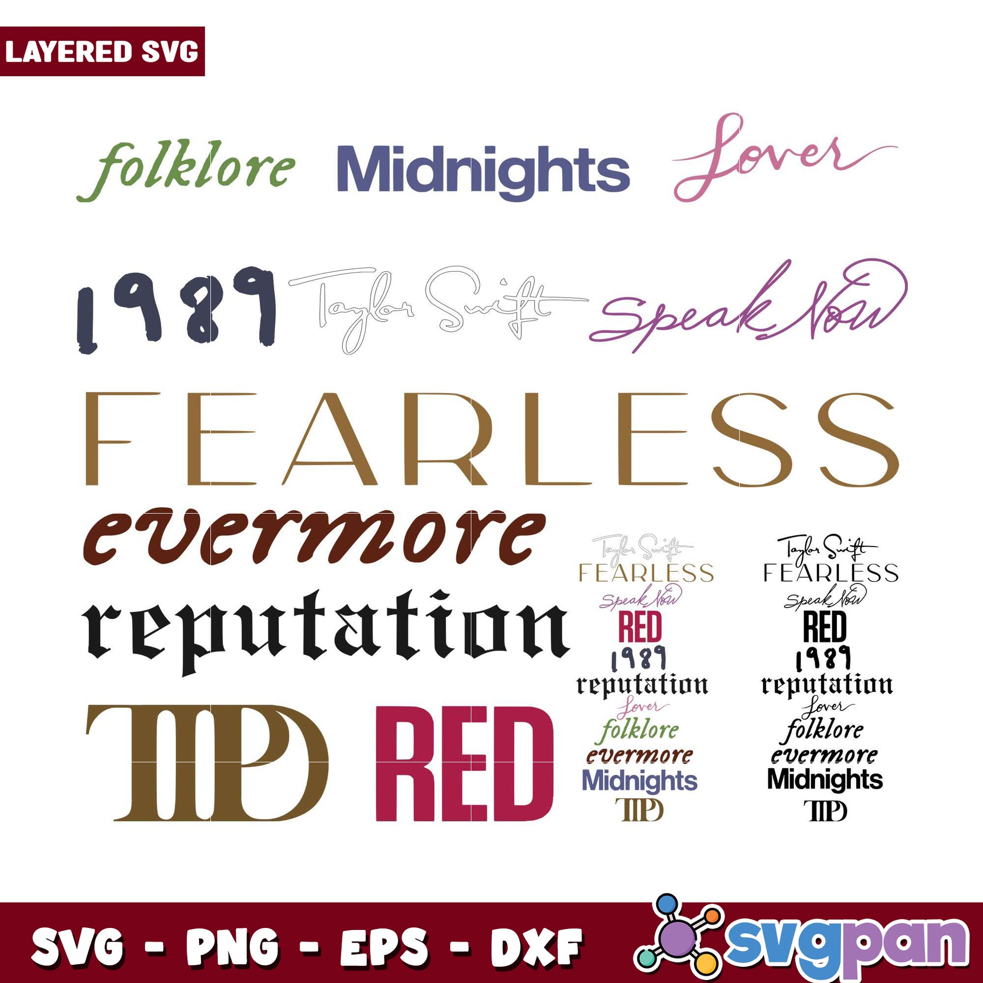 Taylor Swift Bundle SVG Layered Designs for Crafters