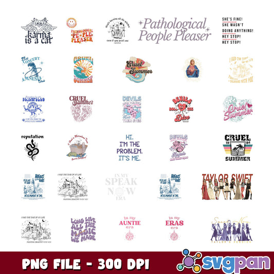 Taylor Swift Era Designs PNG Bundle