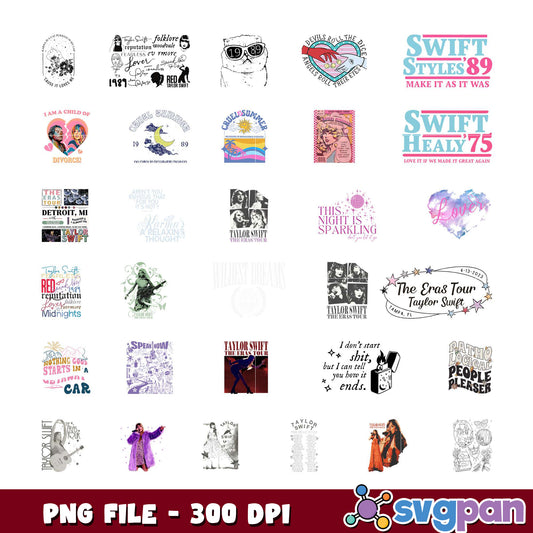 Taylor Swift Eras Tour PNG Bundle 300 DPI