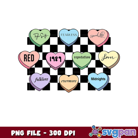 Taylor Swift Heart Art Print, colorful album designs PNG