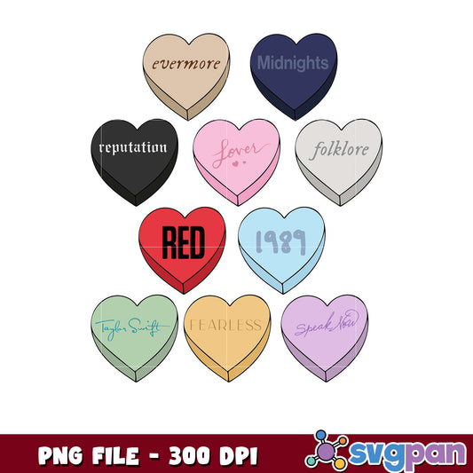 Taylor Swift Heart PNG Collection, perfect for fans and crafters