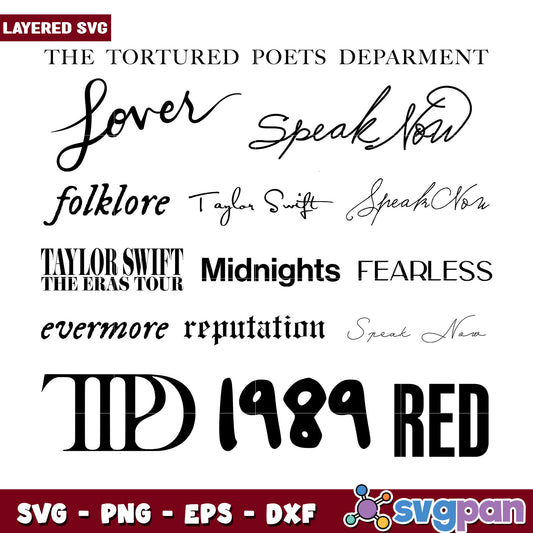 Taylor Swift Inspired SVG Bundle for Crafters