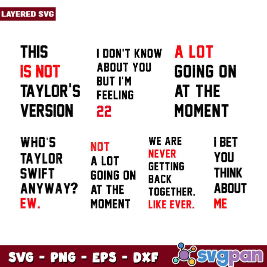 Taylor Swift Inspired SVG Bundle for Creatives Use