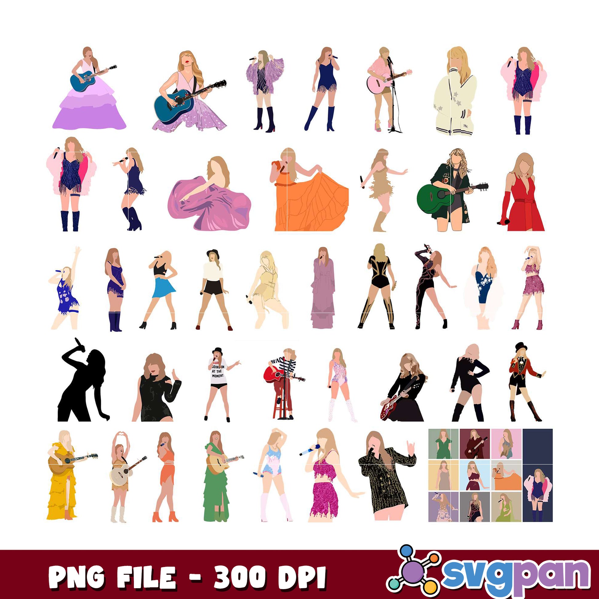 Taylor Swift PNG Bundle - 300 DPI