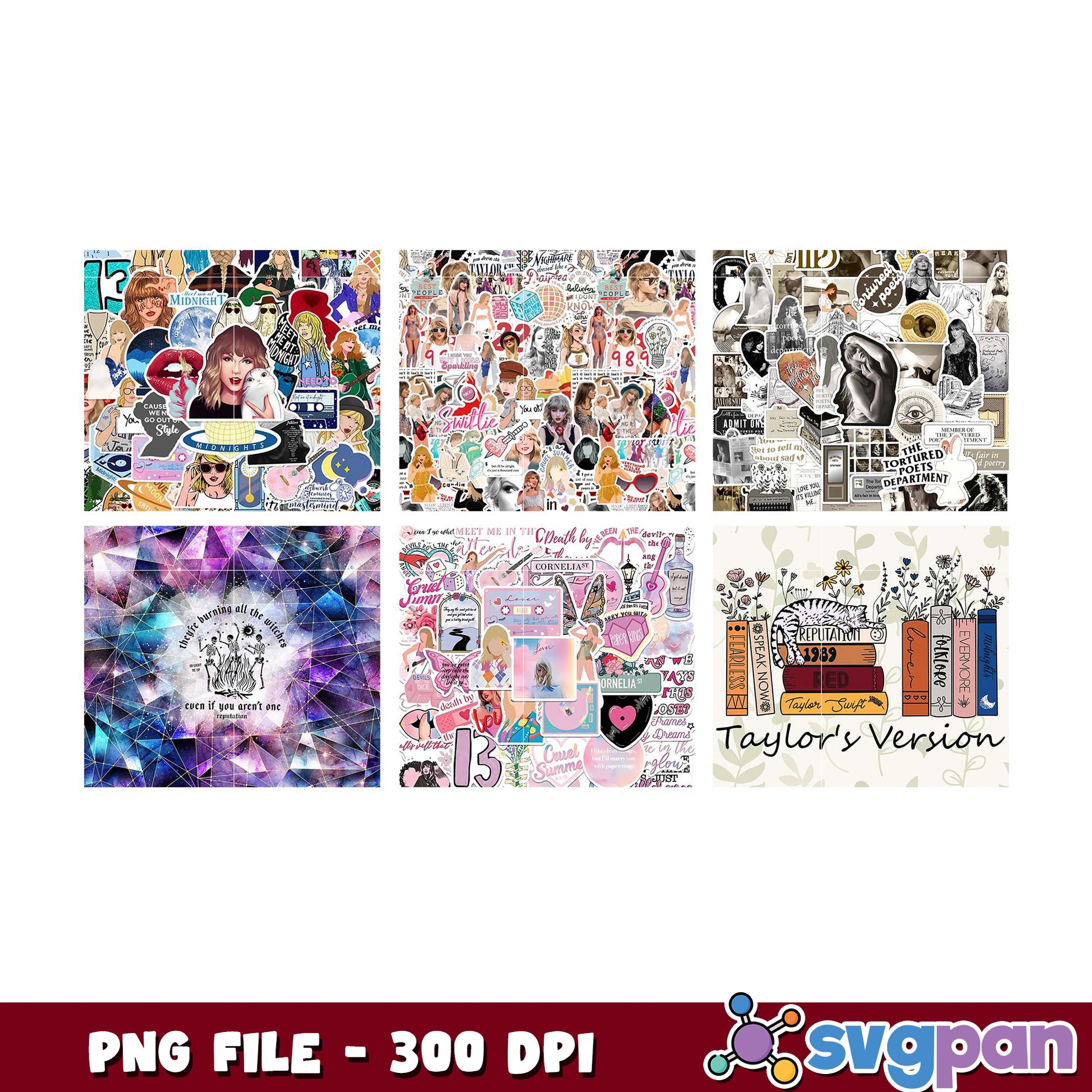 Taylor Swift Sticker Bundle PNG 300 DPI