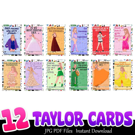 Taylor Swift Valentine Cards Printable Bundle
