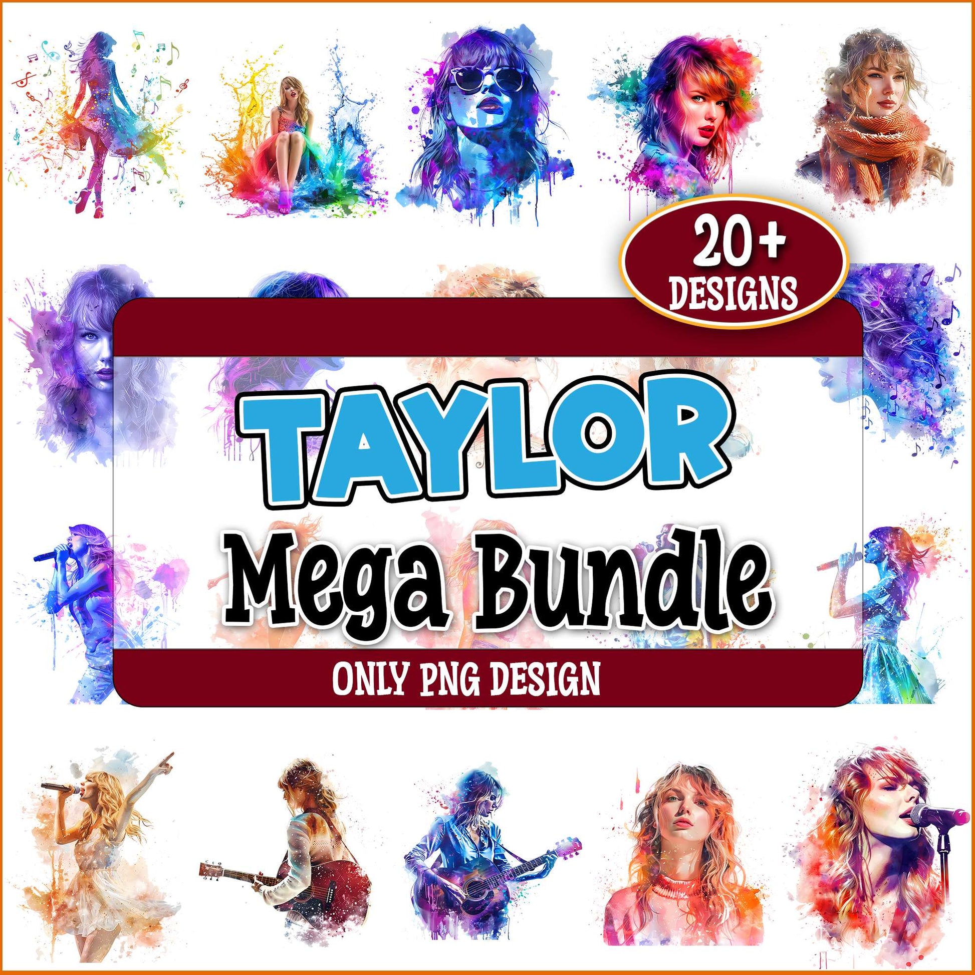 Taylor swift watercolor png bundle