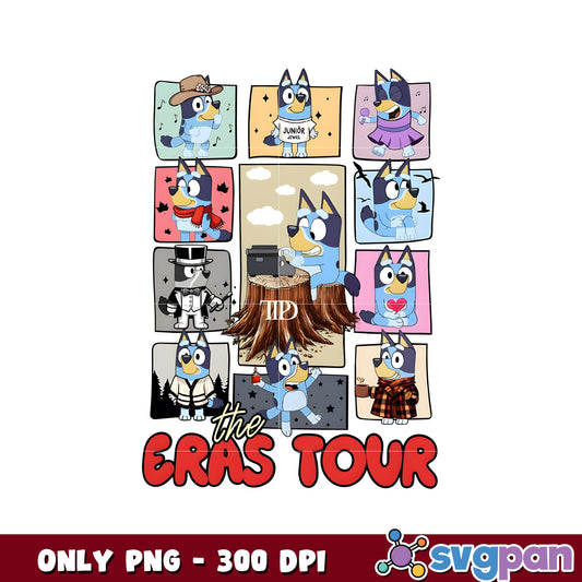 Taylor the eras tour bluey version png, bluey character png