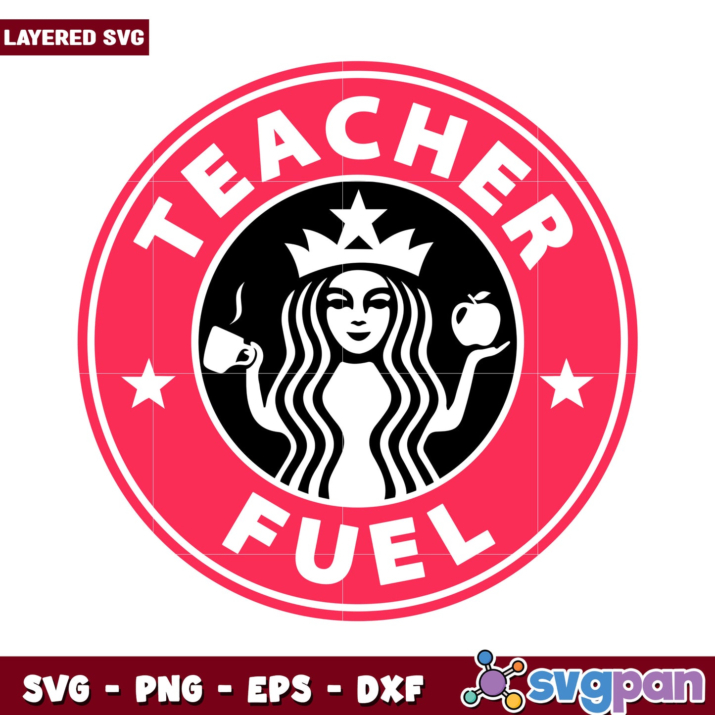 Teacher Fuel SVG design for educators, perfect for crafting projects