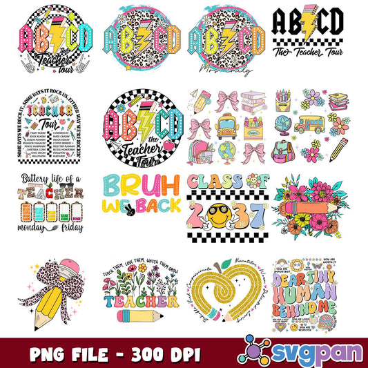 Teacher PNG Bundle Cute Designs 300 DPI