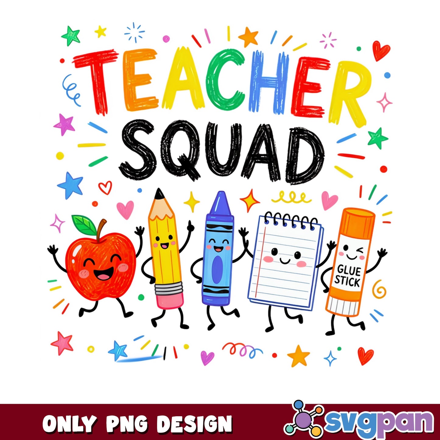 Teacher Squad PNG, Back To School PNG, Cute Teacher PNG