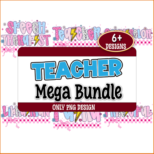 Teacher pink png bundle