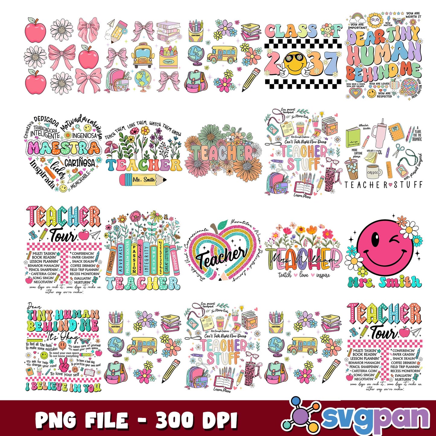 Teacher tour png bundle