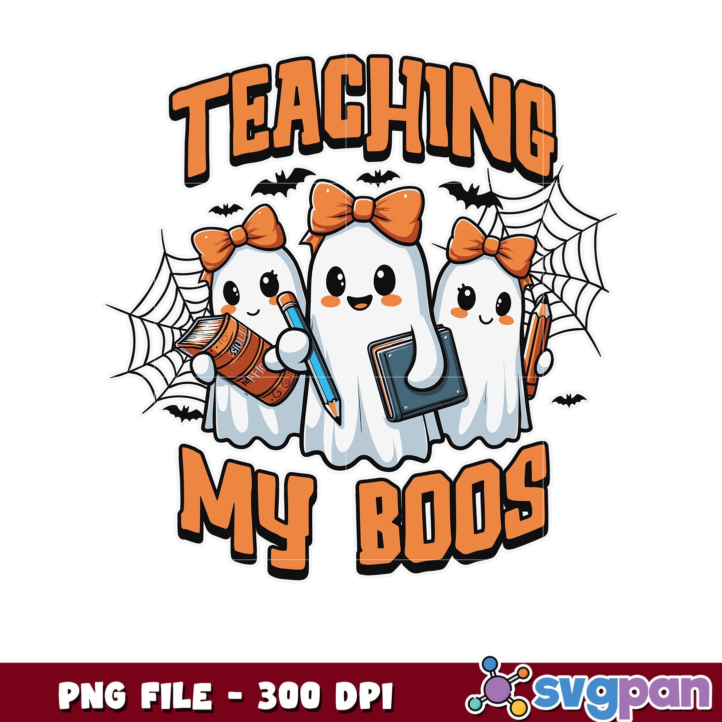Teaching my boos png, halloween ghoul​​ png, cute ghost png